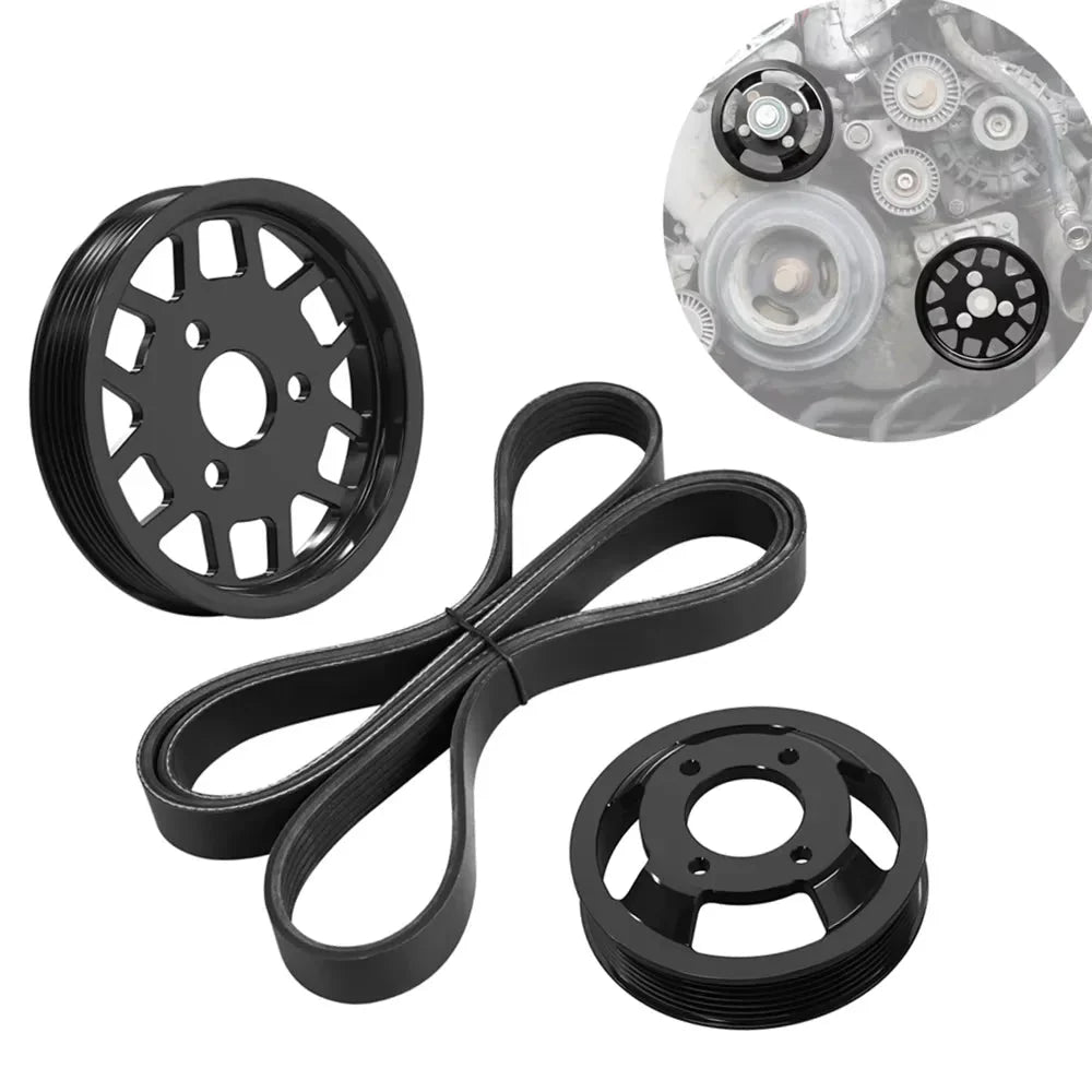 BMW M54 M52TU Aluminum Water Pump & Power Steering Pulley Kit – E46 E39 E38 X3 X5