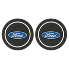 Ford Silicone Anti-Slip Car Coaster / Cup Mat for Focus MK2 / MK3 / MK4 / MK5, Fiesta MK7, Mondeo MK4 & Fusion (1-2 Piece Set)