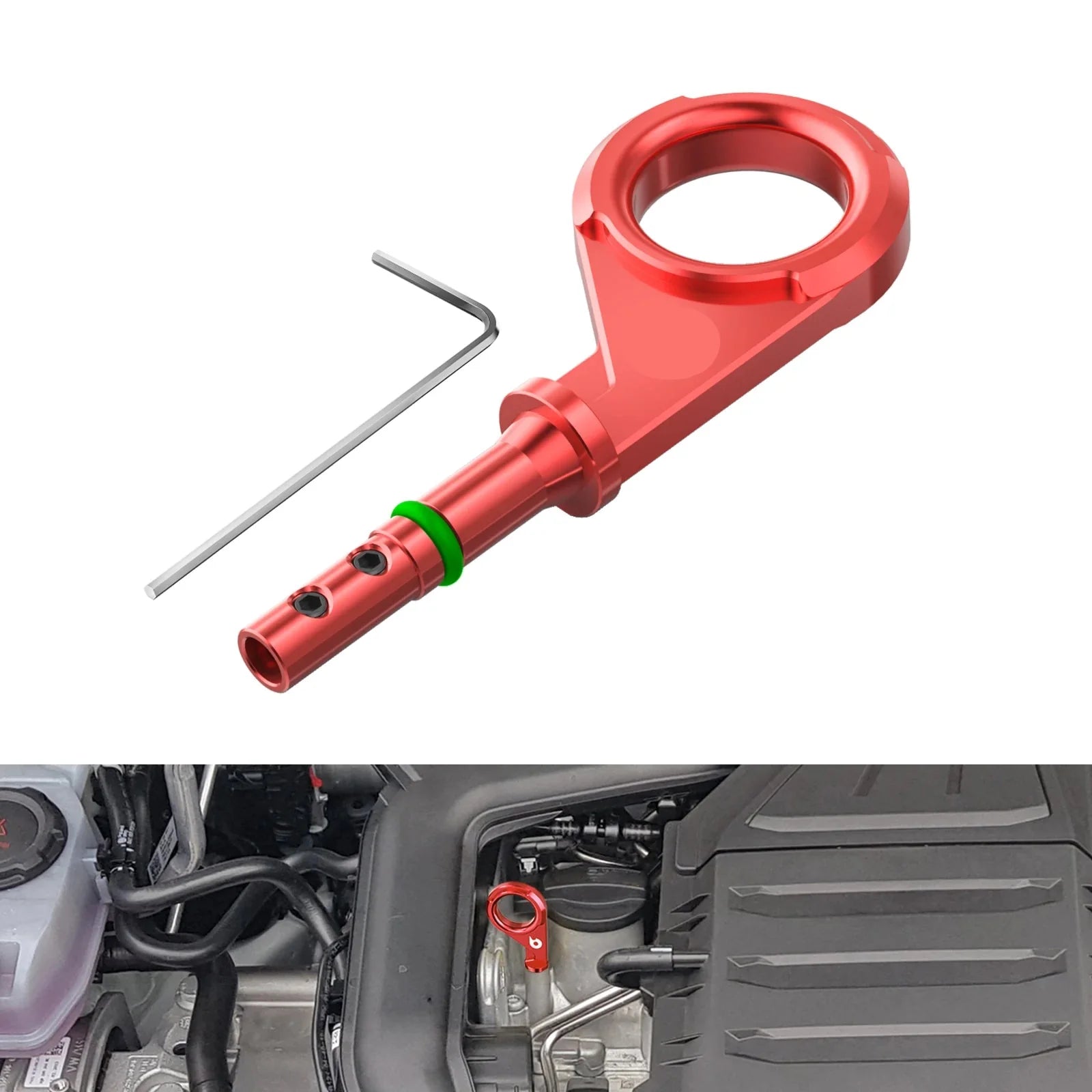 VW Golf MK7 MK8 / Passat / Tiguan / Audi A1 A3 Q2 Q3 / Seat / Skoda EA211 1.0 1.4 TSI Billet Aluminum Oil Dipstick Handle 04E115611AC 2008 - 2024