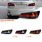 Lexus IS250 / IS350 / IS-F 2IS LED RGB Tail Light Assembly with Sequential Turn Signal & Start-Up Animation 2006 - 2013 (Left & Right / Pair)