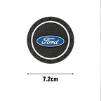 Ford Silicone Anti-Slip Car Coaster / Cup Mat for Focus MK2 / MK3 / MK4 / MK5, Fiesta MK7, Mondeo MK4 & Fusion (1-2 Piece Set)