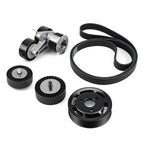 BMW N54 Engine Drive Belt Tensioner & Idler Pulley Kit with Billet Aluminium Power Steering Pulley for E82 / E88 135i & E90 / E91 / E92 / E93 335i / 335xi 2007 - 2010