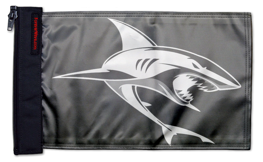 Shark 12"x18" Forever Wave Flag for Boats
