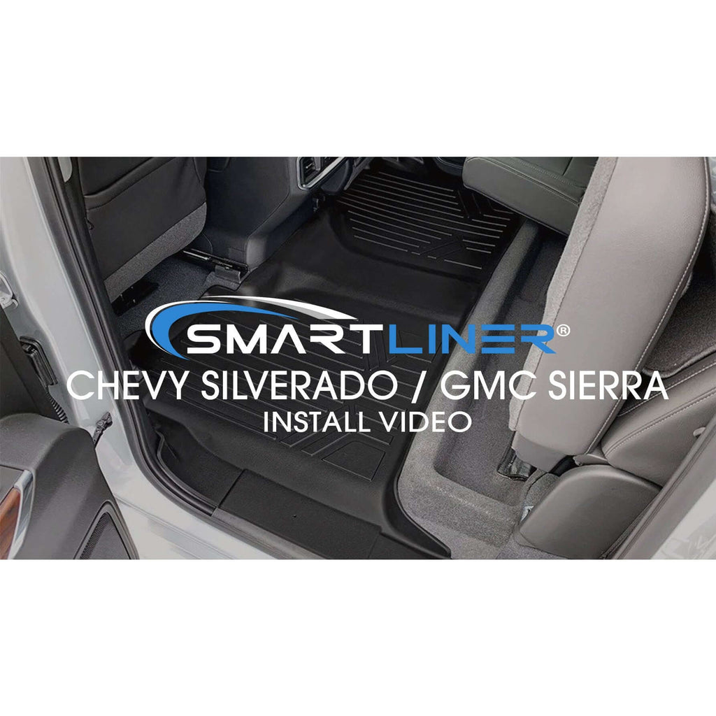 SMARTLINER Custom Fit Floor Liners For 2019-2024 Chevrolet Silverado 1500 Double Cab with Carpet Flooring and 1st Row Bench Seat and OTH Coverage (with 2nd Row Under Seat Storage)