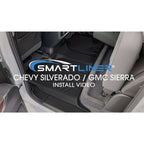 SMARTLINER Custom Fit Floor Liners For 2019-2025 GMC Sierra 1500 Double Cab with Carpet Flooring and 1st Row Bench Seat and OTH Coverage (with 2nd Row Under Seat Storage)