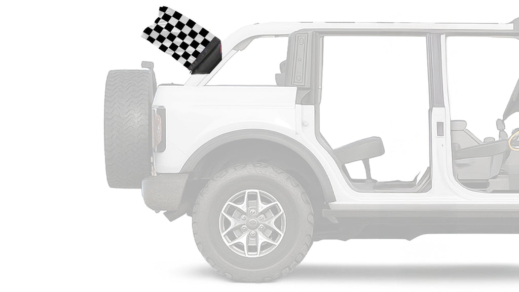 Checkered 12"x18" Forever Wave Flag for Bronco