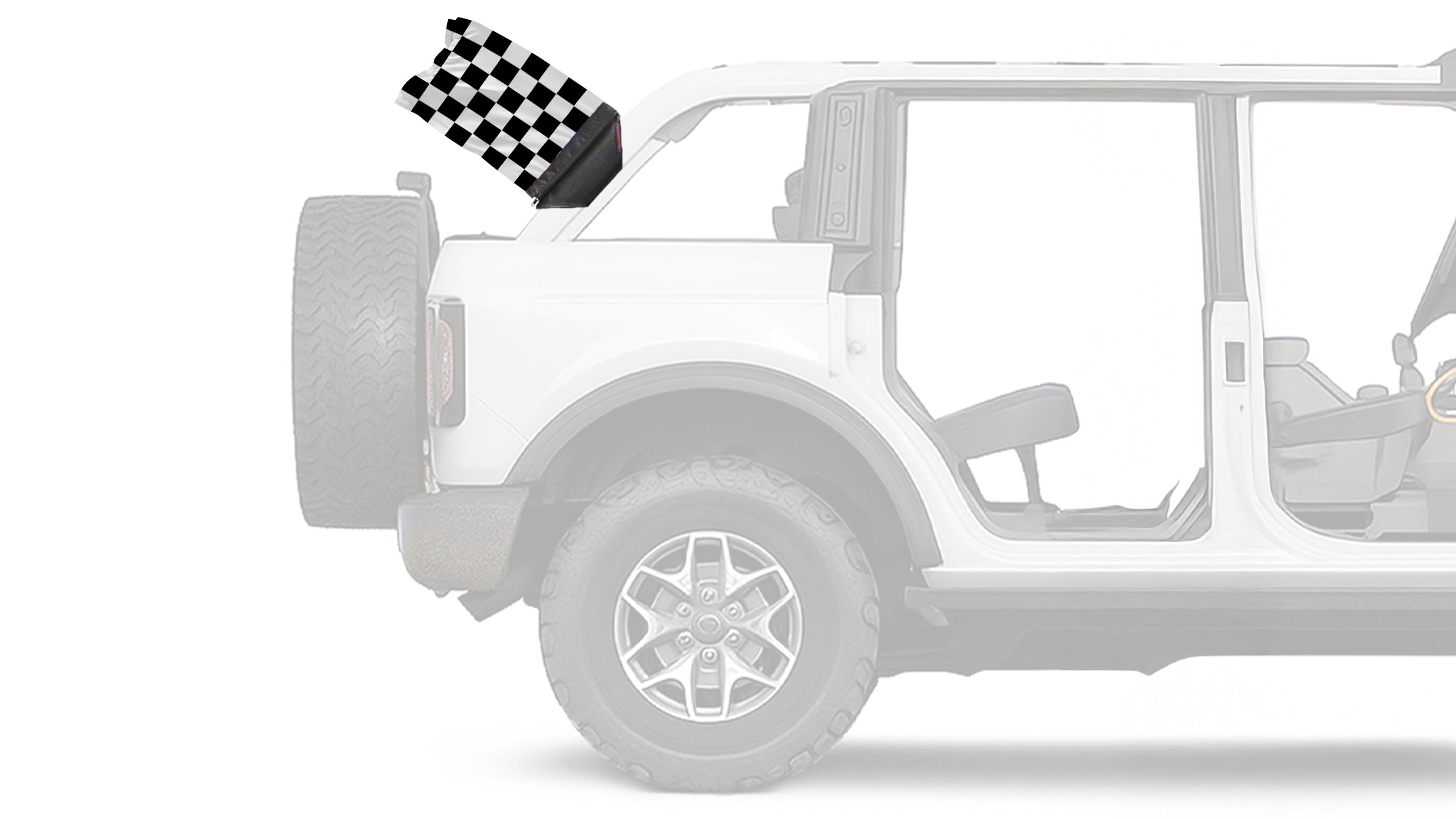 Checkered 12"x18" Forever Wave Flag for Bronco