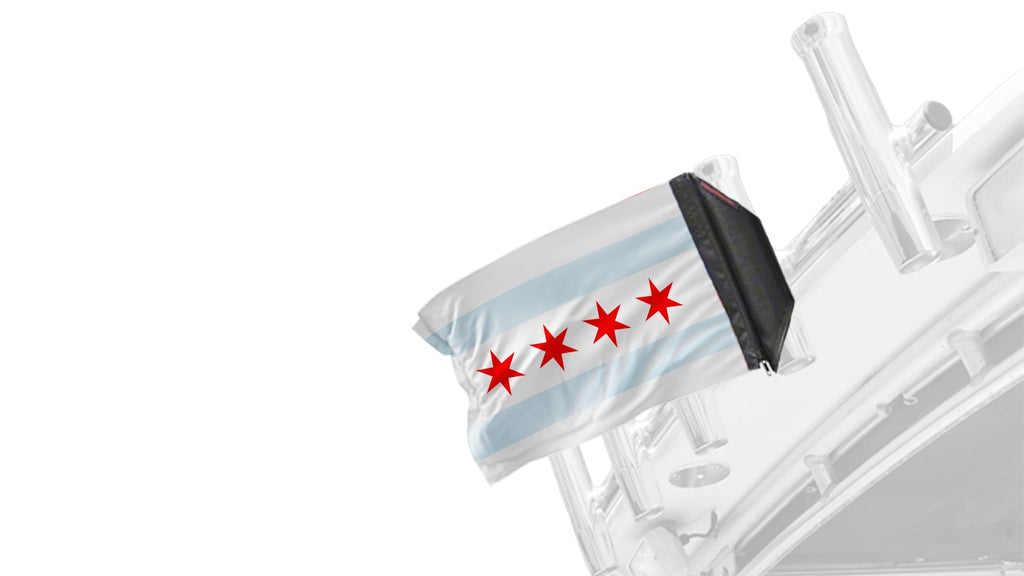 City of Chicago 12"x18" Forever Wave Flag for Boats