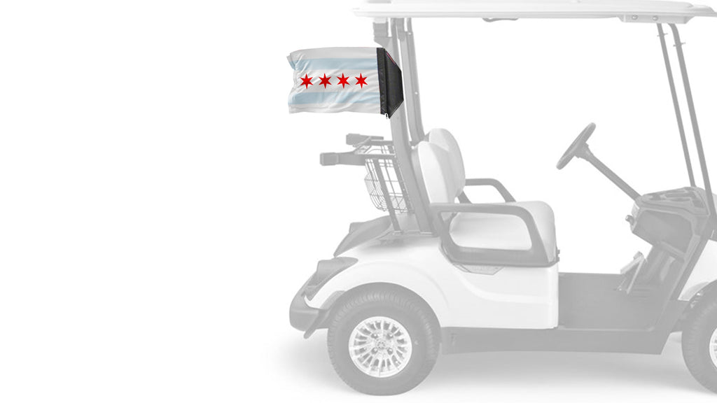 City of Chicago 12"x18" Forever Wave Flag for Golf Carts