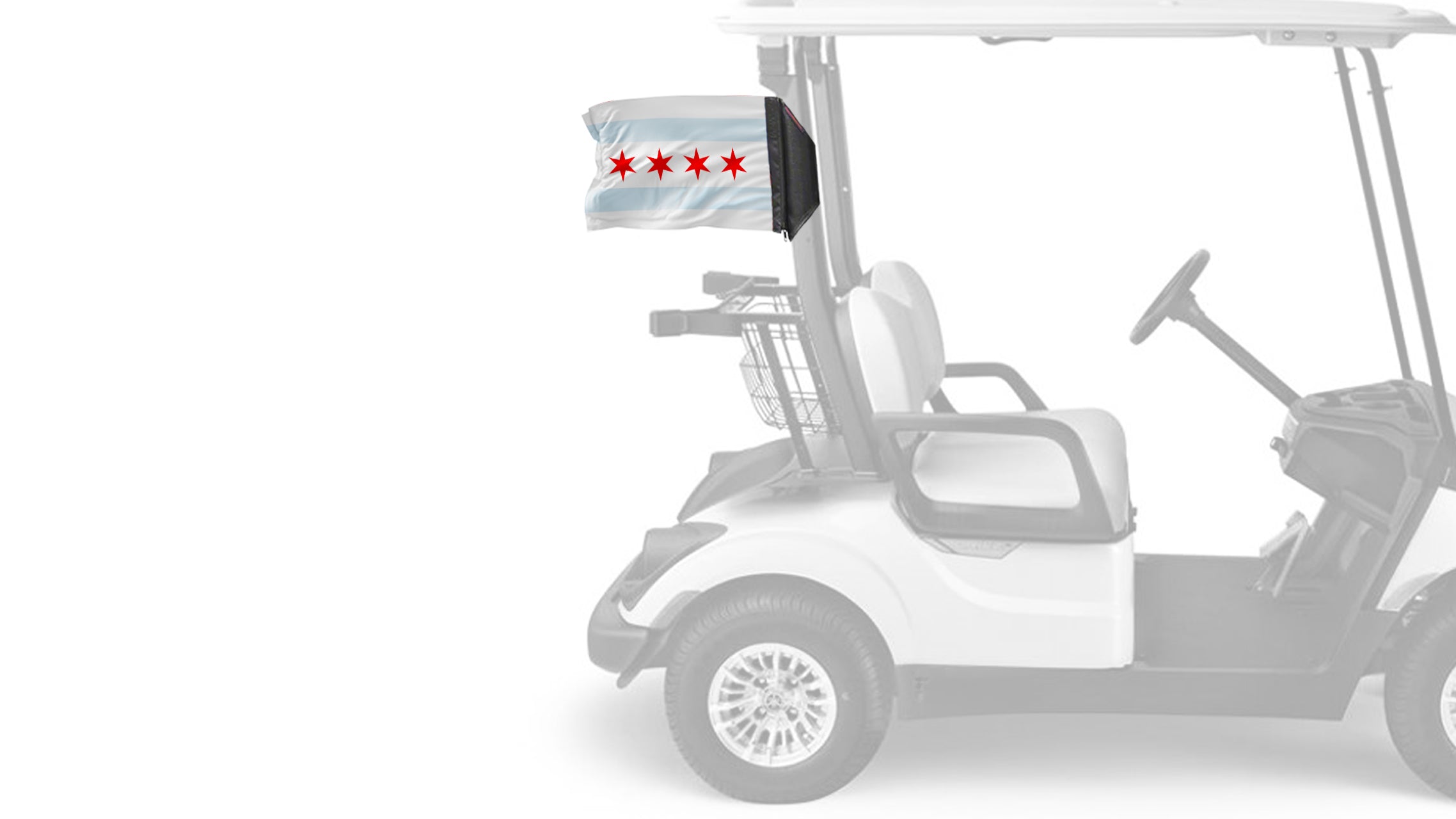 City of Chicago 12"x18" Forever Wave Flag for Golf Carts