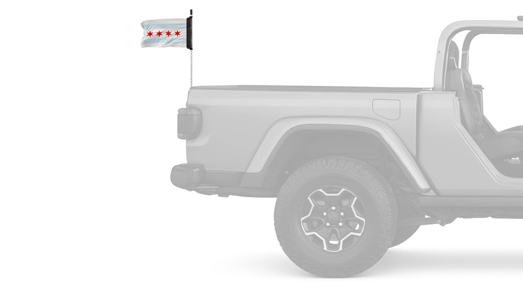 City of Chicago 12"x18" Forever Wave Flag for Jeep Wrangler CJ-7 and CJ-8 1976-1986