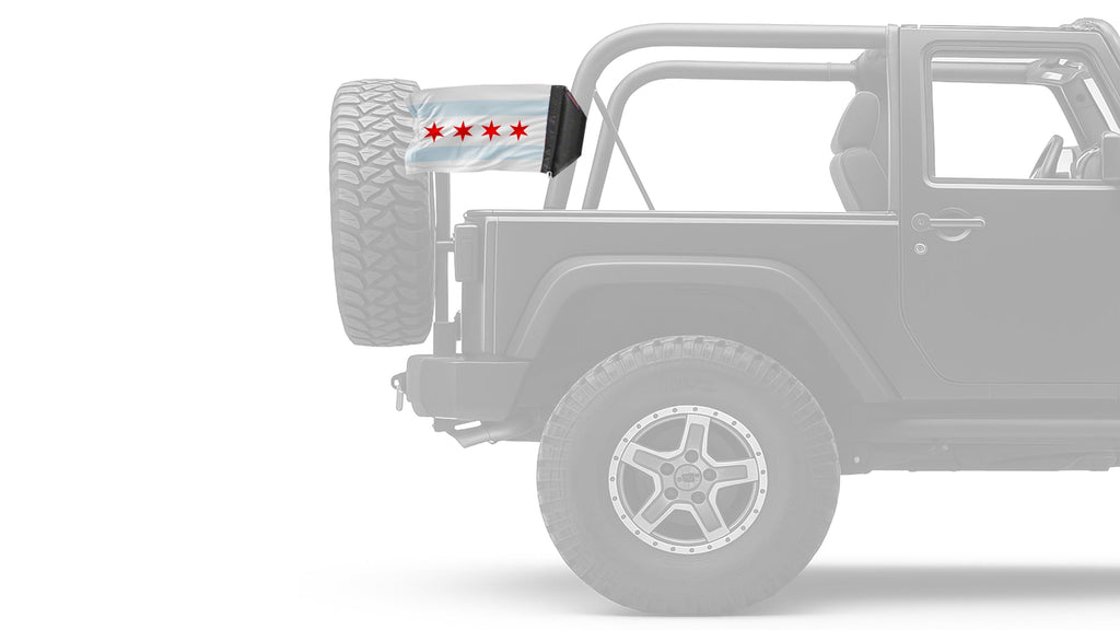 City of Chicago 12"x18" Forever Wave Flag for Jeep Wrangler CJ-7 and CJ-8 1976-1986