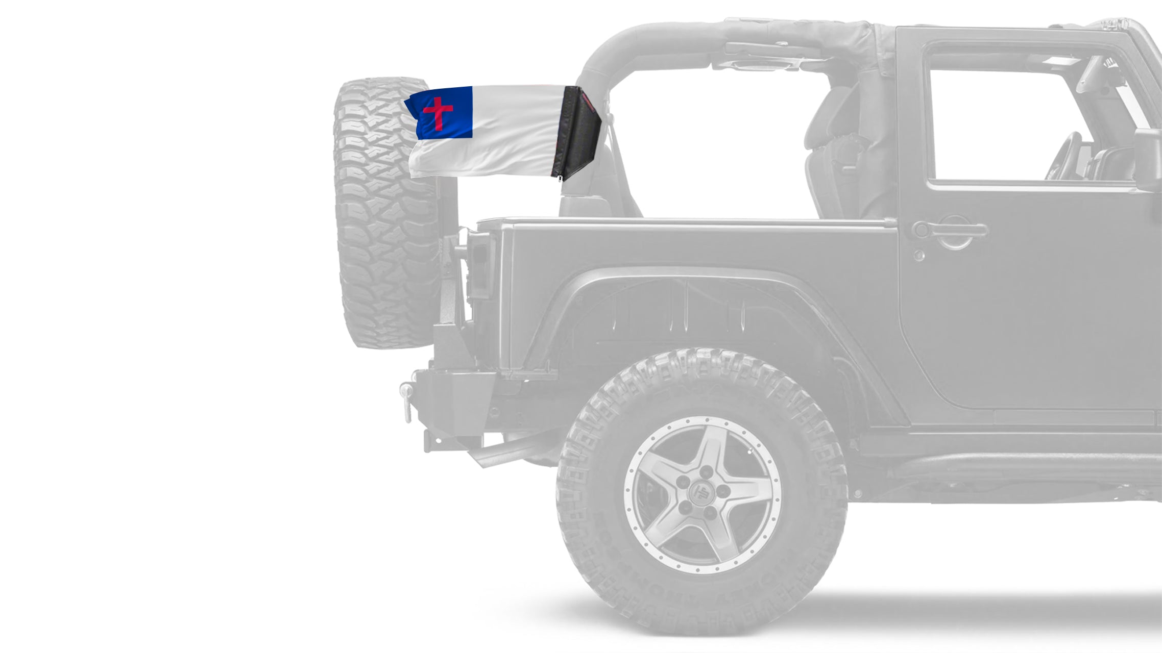 Christian 12"x18" Forever Wave Flag for Jeep Wrangler JK 2-Door 2007-2018