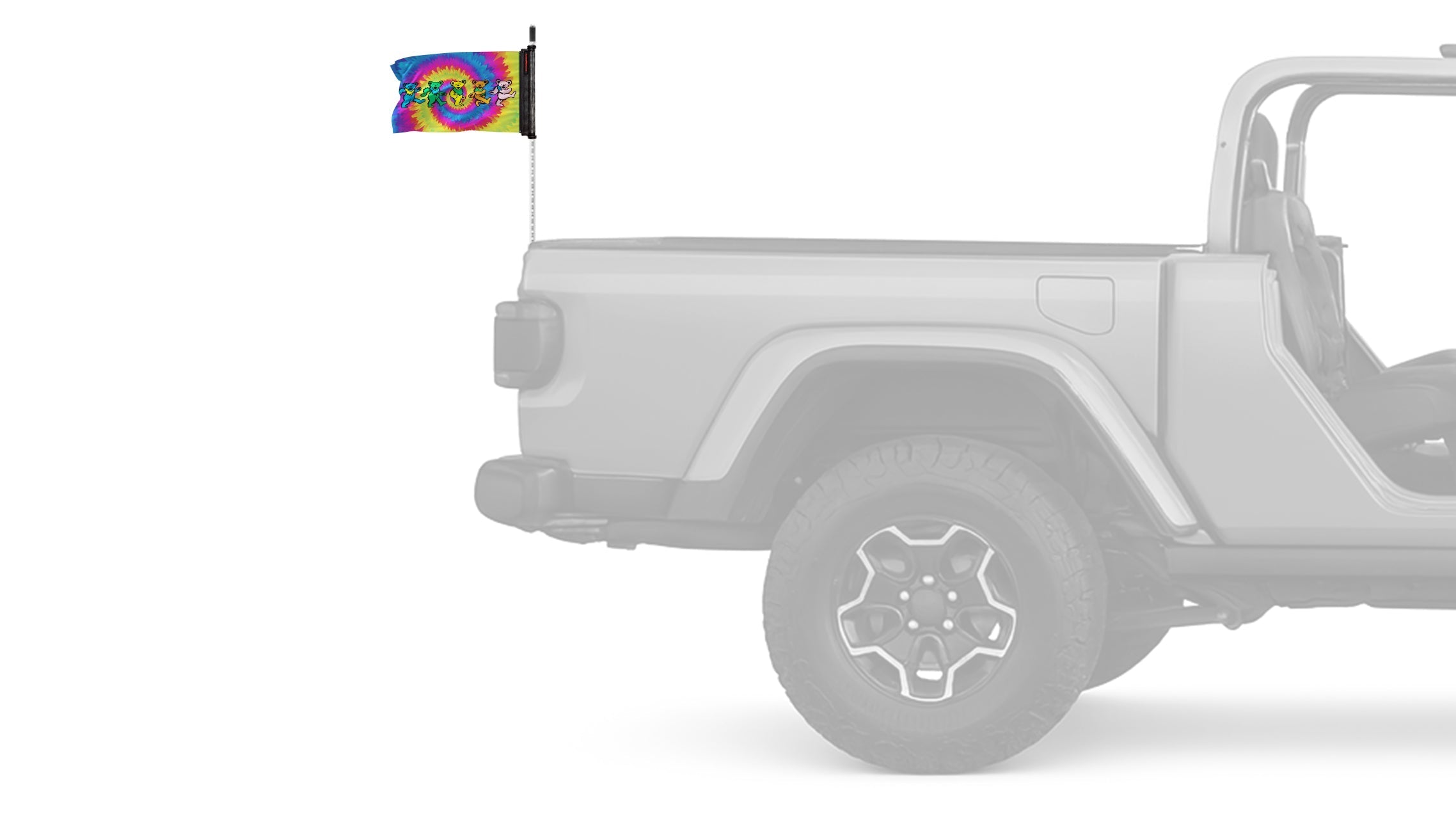 Grateful Dead Dancing Bears 12"x18" Forever Wave Flag for Jeep Wrangler JKU 4-Door 2007-2018