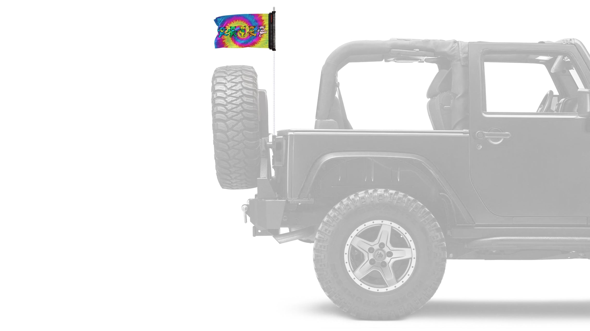 Grateful Dead Dancing Bears 12"x18" Forever Wave Flag for Jeep Wrangler JLU 4-Door 2018-Present