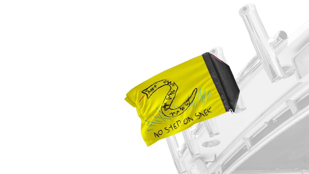 No Step On Snek 12"x18" Forever Wave Flag for Boats