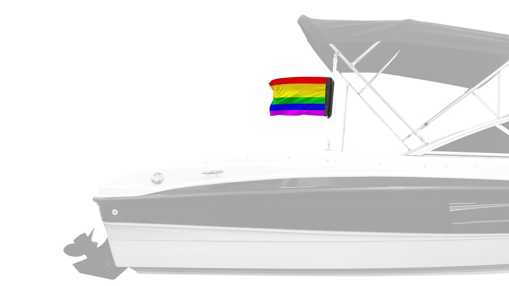 Rainbow 12"x18" Forever Wave Flag for Boats