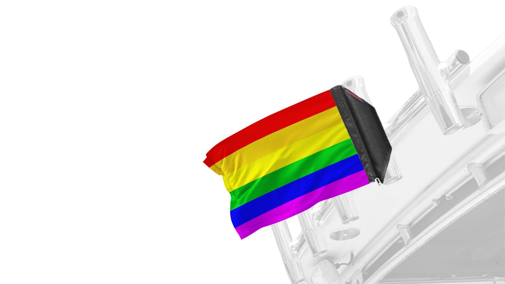 Rainbow 12"x18" Forever Wave Flag for Boats