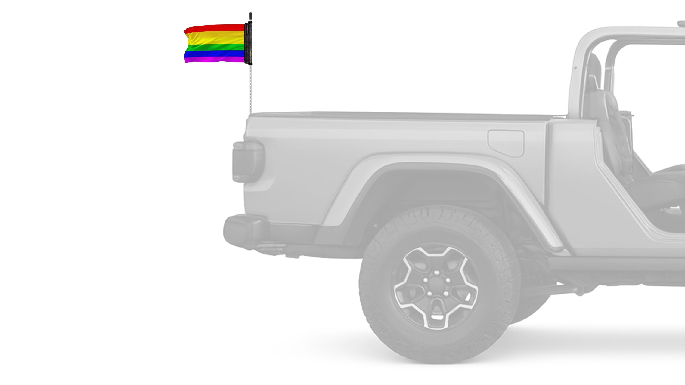 Rainbow 12"x18" Forever Wave Flag for Jeep Wrangler JL 2-Door 2018-Present