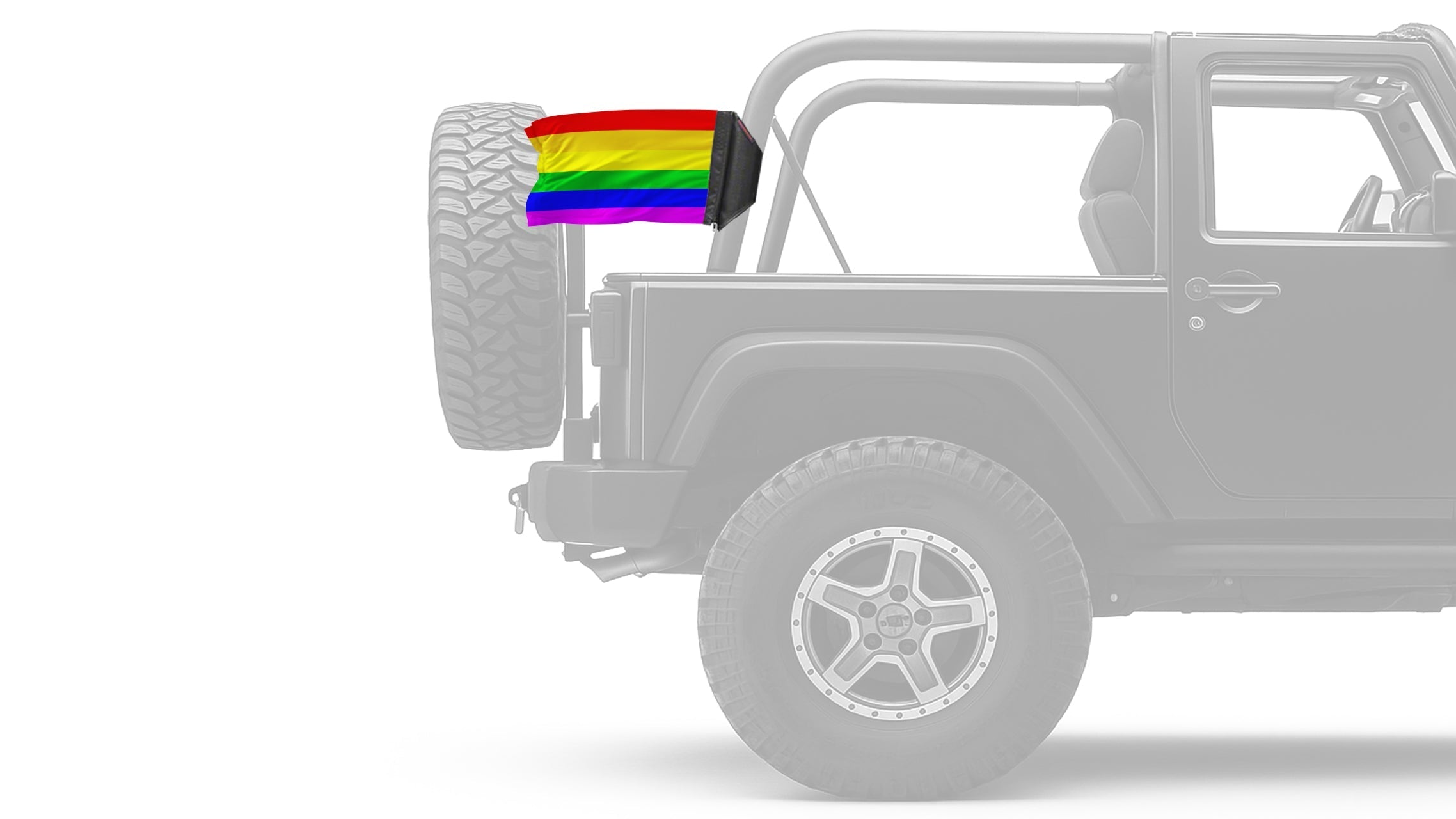 Rainbow 12"x18" Forever Wave Flag for Jeep Wrangler TJ 1996-2006