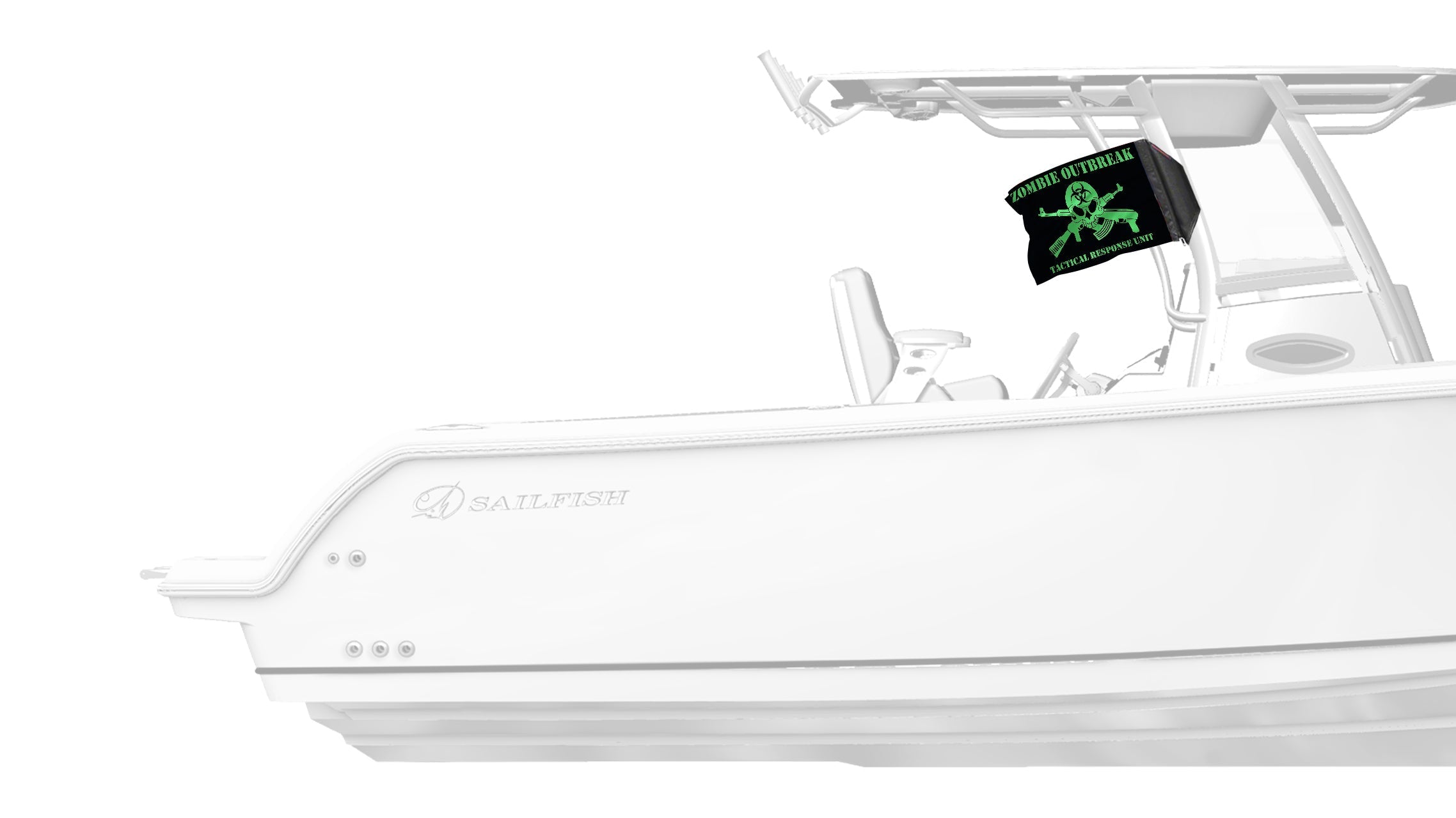 Zombie Outbreak Tactical Response Unit 12"x18" Forever Wave Flag for Boats