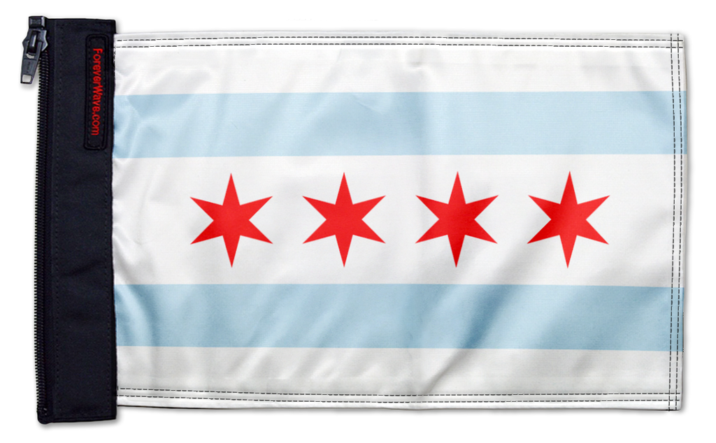 City of Chicago 12"x18" Forever Wave Flag for Jeep Wrangler LJ 2003-2006