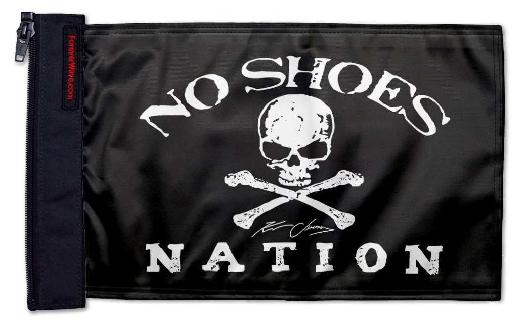 No Shoes Nation 12"x18" Forever Wave Flag for Jeep Wrangler JLU 4-Door 2018-Present