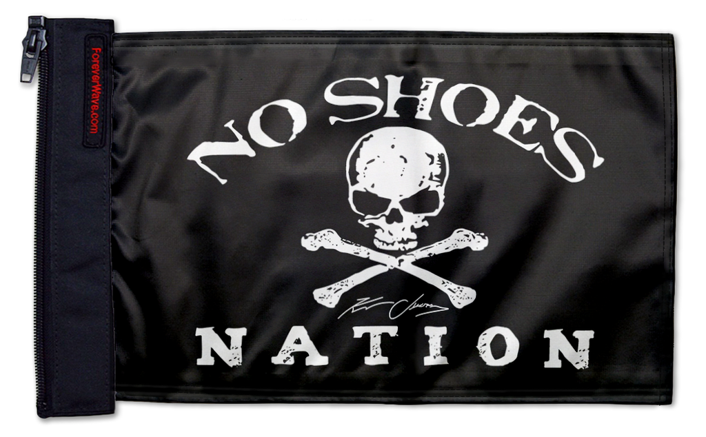 No Shoes Nation 12"x18" Forever Wave Flag for Jeep Wrangler JK 2-Door 2007-2018