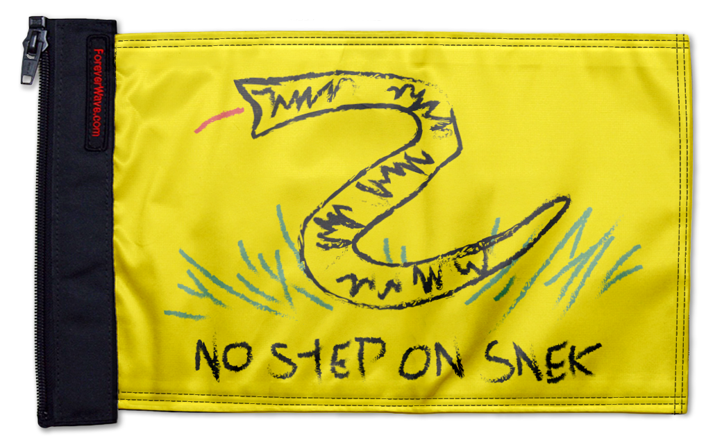 No Step On Snek 12"x18" Forever Wave Flag for Jeep Wrangler JL 2-Door 2018-Present