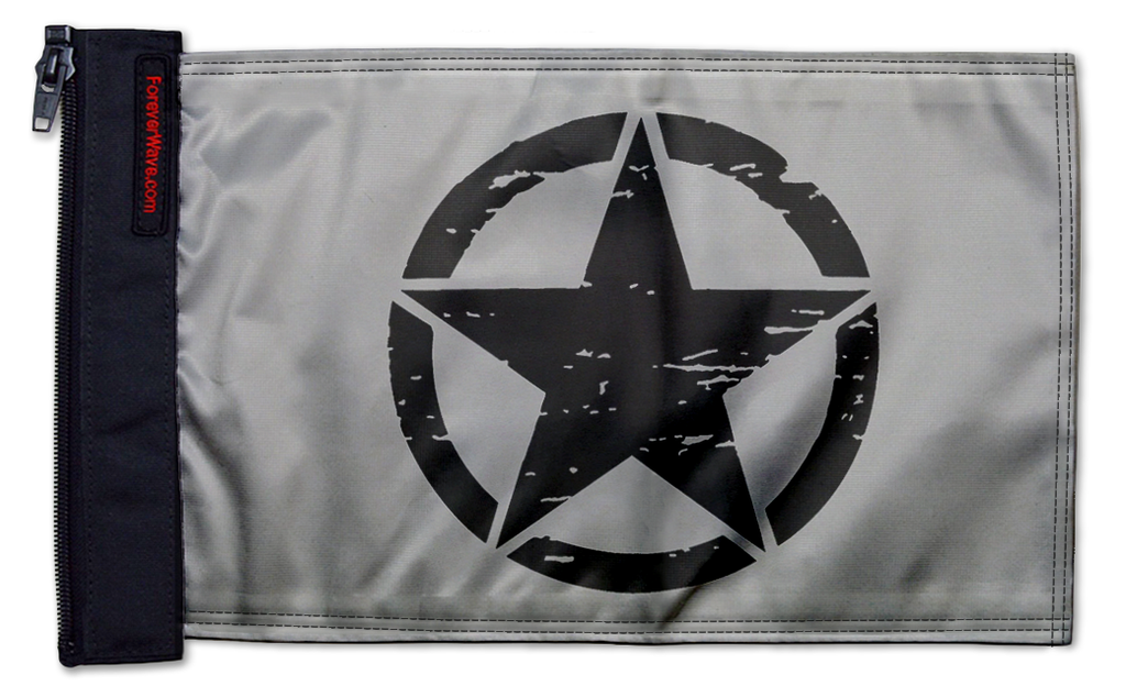 Oscar Mike 12"x18" Forever Wave Flag for Jeep Wrangler JL 2-Door 2018-Present
