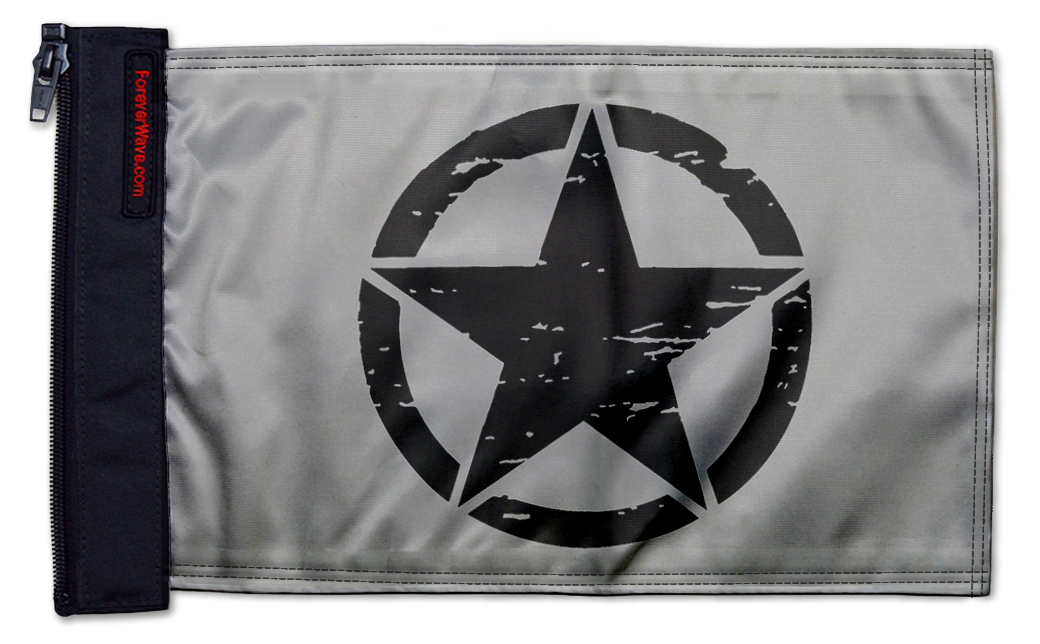 Oscar Mike 12"x18" Forever Wave Flag for Jeep Wrangler JL 2-Door 2018-Present