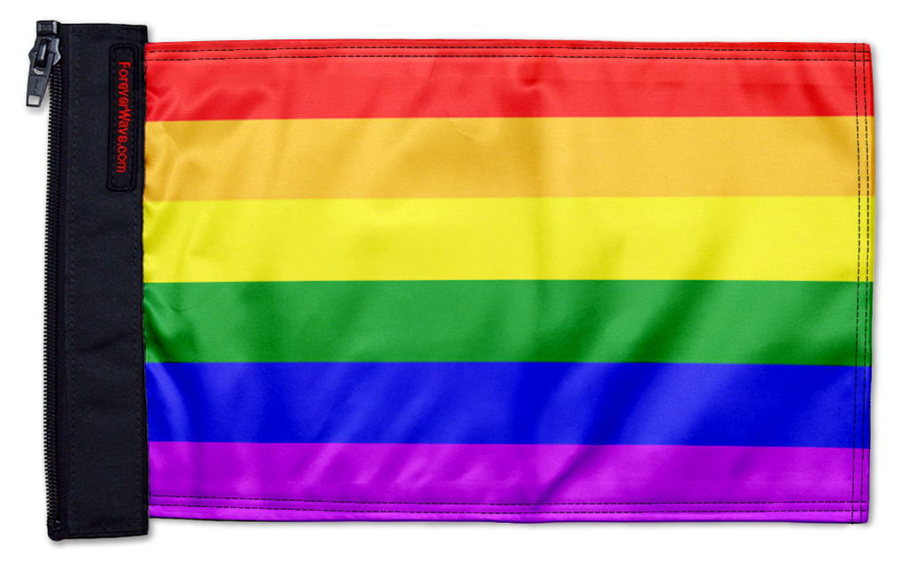 Rainbow 12"x18" Forever Wave Flag for Jeep Wrangler JK 2-Door 2007-2018