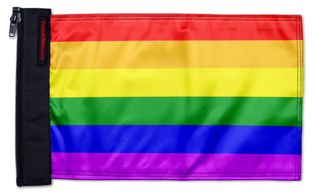 Rainbow 12"x18" Forever Wave Flag for Jeep Wrangler JL 2-Door 2018-Present