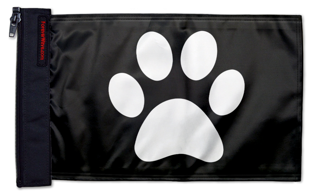 Paw Print 12"x18" Forever Wave Flag for Jeep Wrangler LJ 2003-2006