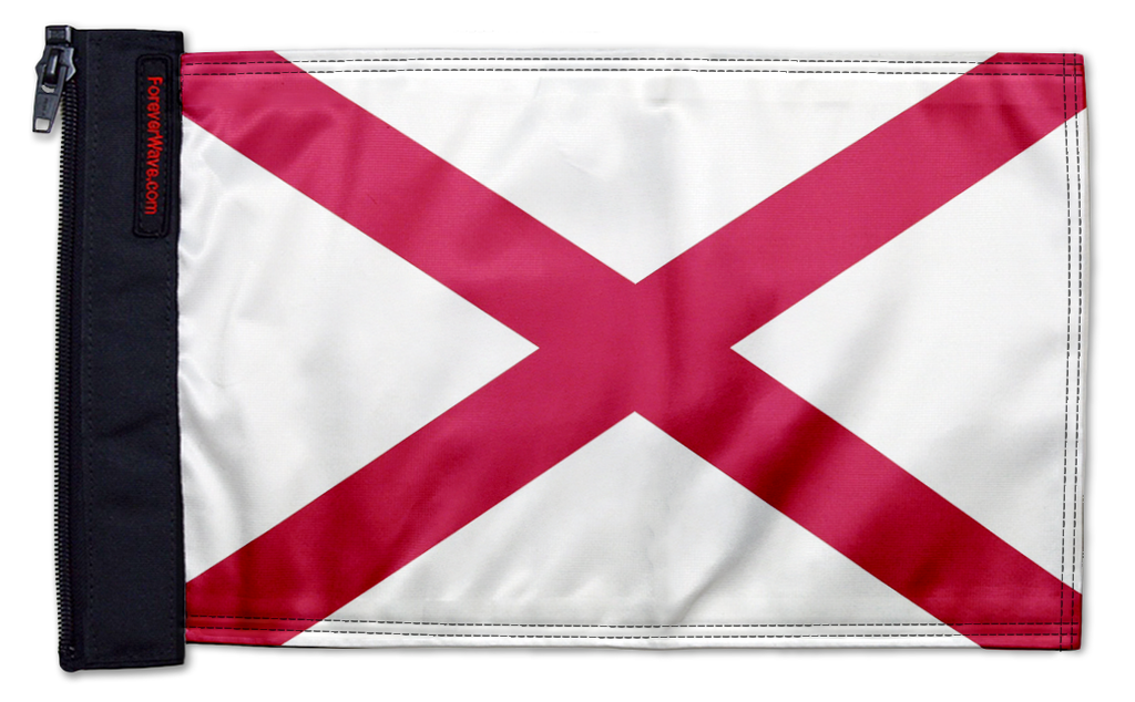 State Flag Alabama 12"x18" Forever Wave Flag for Jeep Wrangler TJ 1996-2006