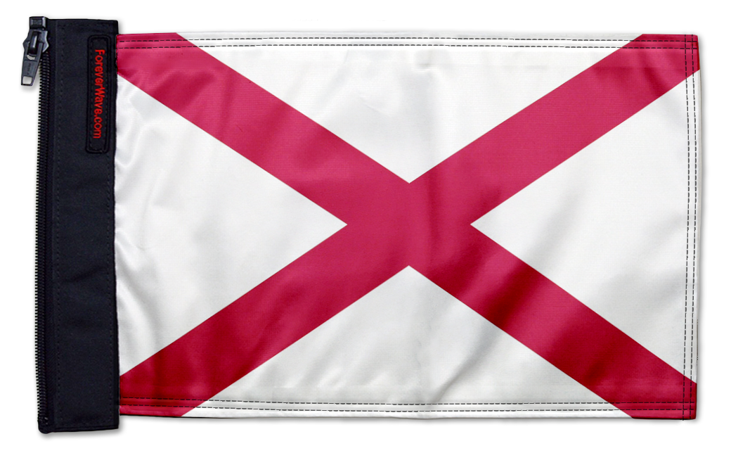 State Flag Alabama 12"x18" Forever Wave Flag for Bronco