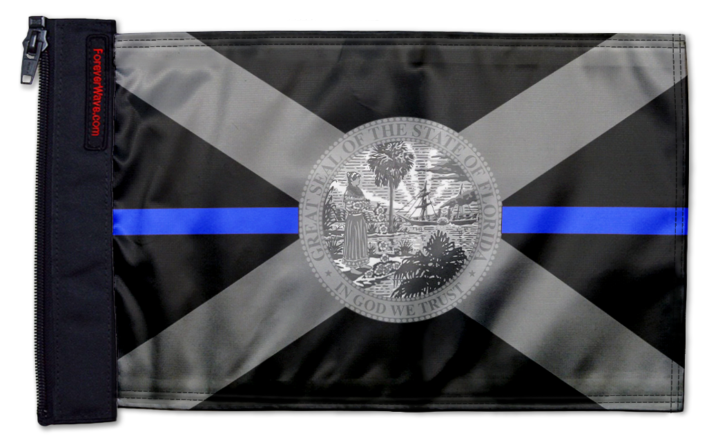 State Flag Florida Blue Line 12"x18" Forever Wave Flag for Jeep Wrangler TJ 1996-2006