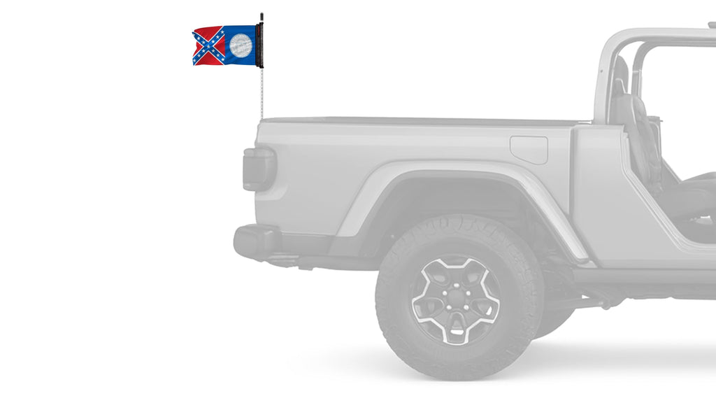 State Flag Georgia Old Style 12"x18" Forever Wave Flag for Jeep Wrangler JLU 4-Door 2018-Present