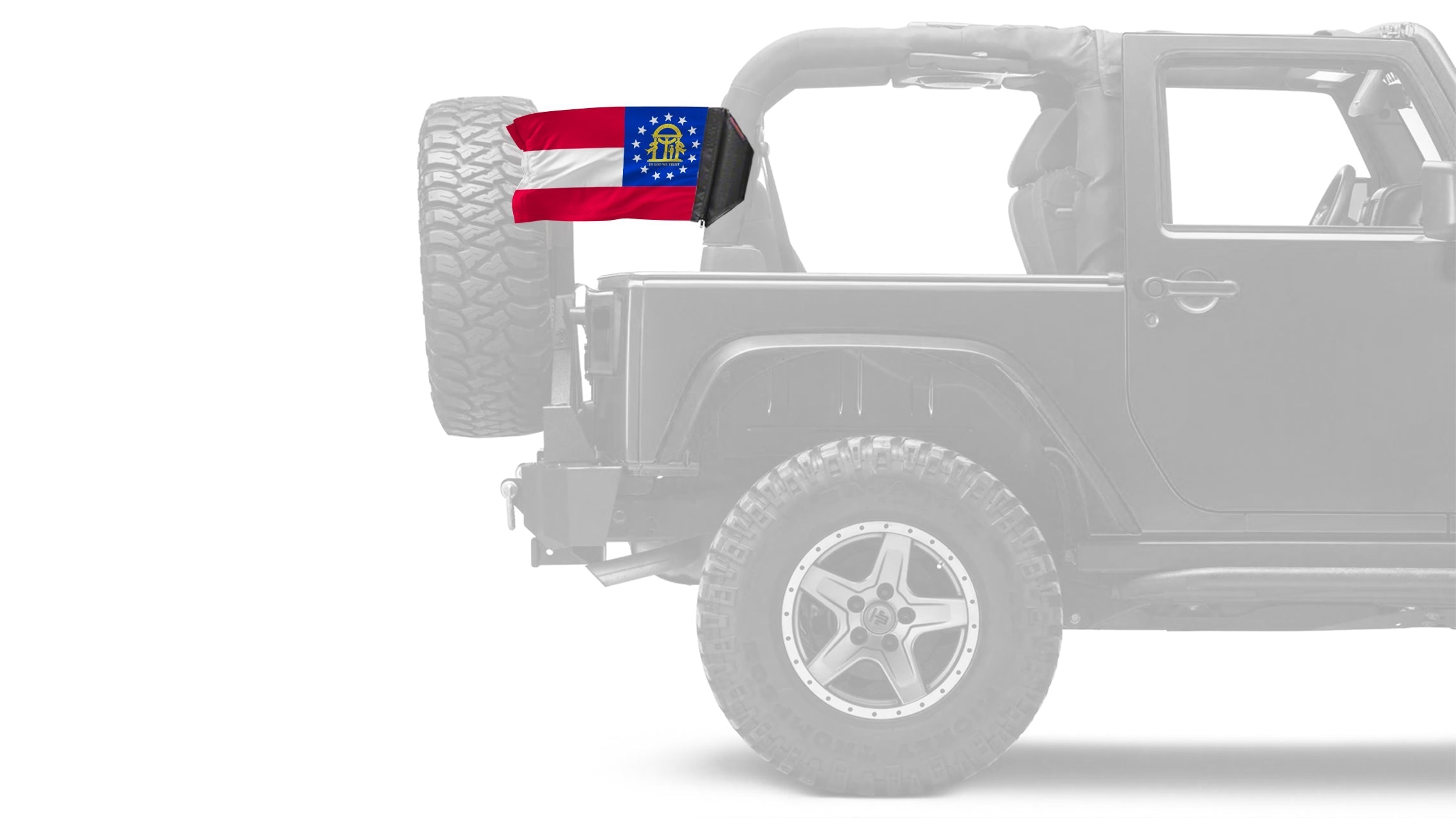State Flag Georgia 12"x18" Forever Wave Flag for Jeep Wrangler JLU 4-Door 2018-Present