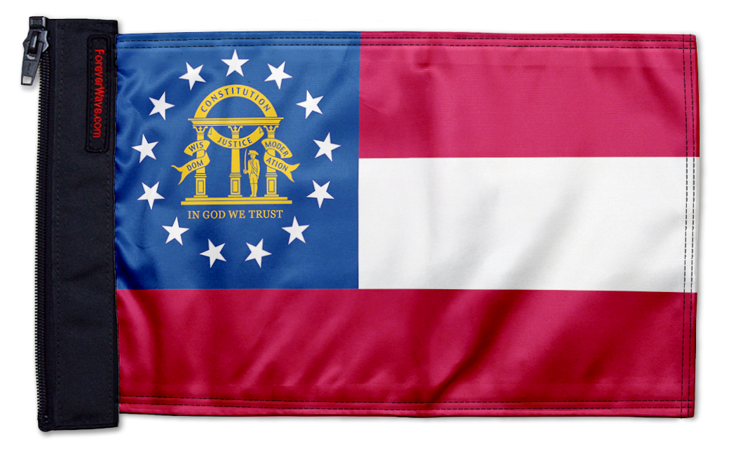 State Flag Georgia 12"x18" Forever Wave Flag for Jeep Wrangler JLU 4-Door 2018-Present