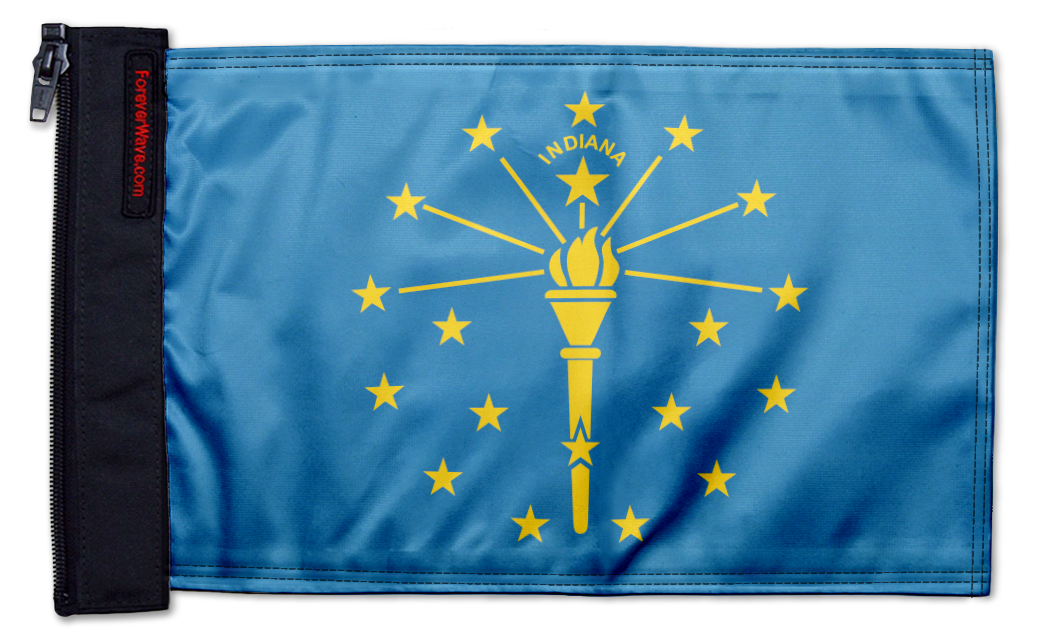 State Flag Indiana 12"x18" Forever Wave Flag for Bronco