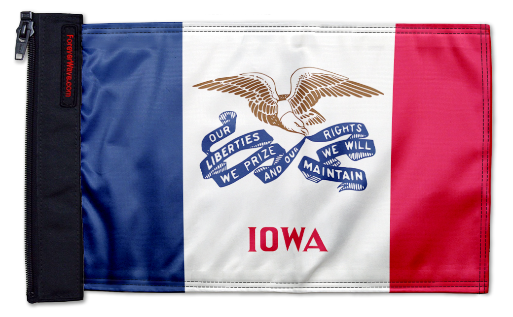 State Flag Iowa 12"x18" Forever Wave Flag for Bronco