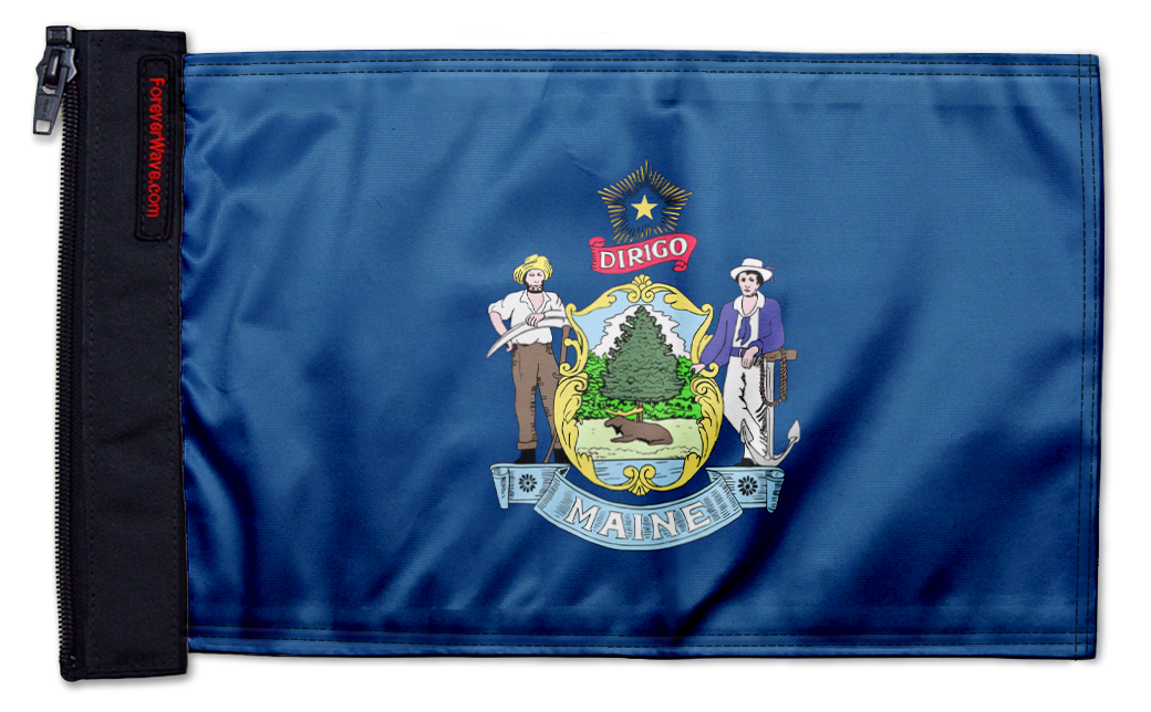 State Flag Maine 12"x18" Forever Wave Flag