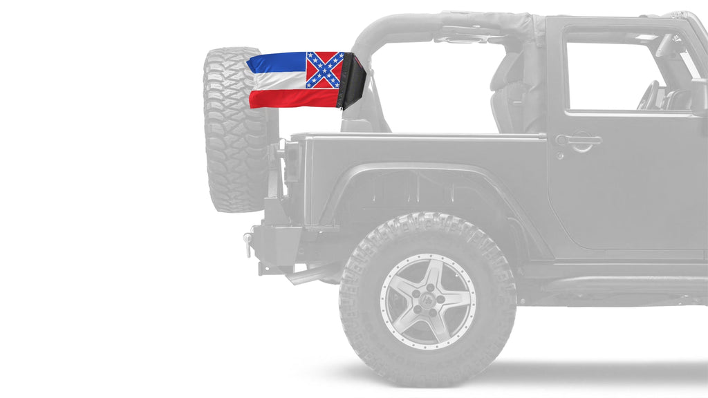 State Flag Mississippi 12"x18" Forever Wave Flag for Jeep Wrangler JK 2-Door 2007-2018
