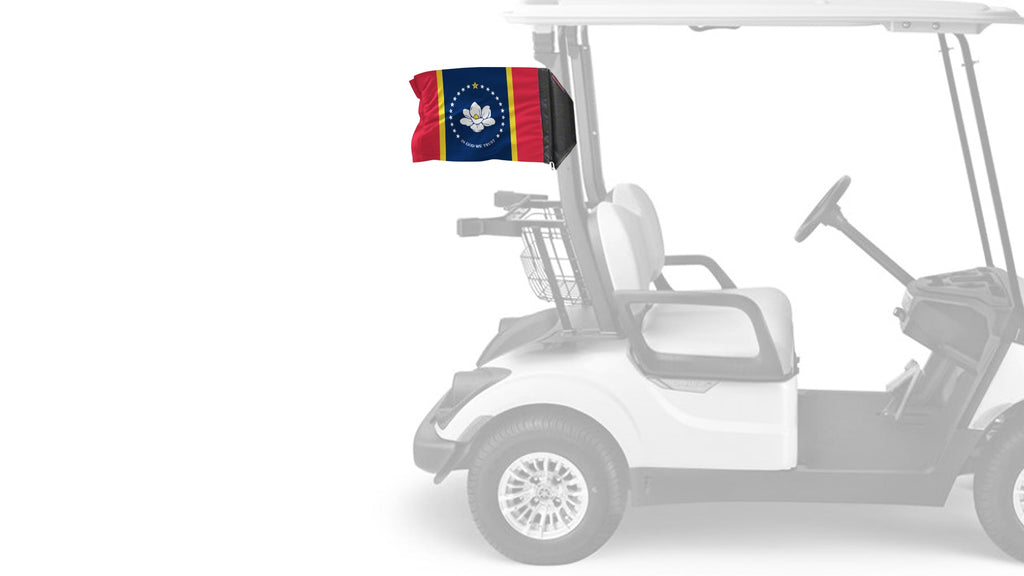 State Flag Mississippi 12"x18" Forever Wave Flag for Golf Carts