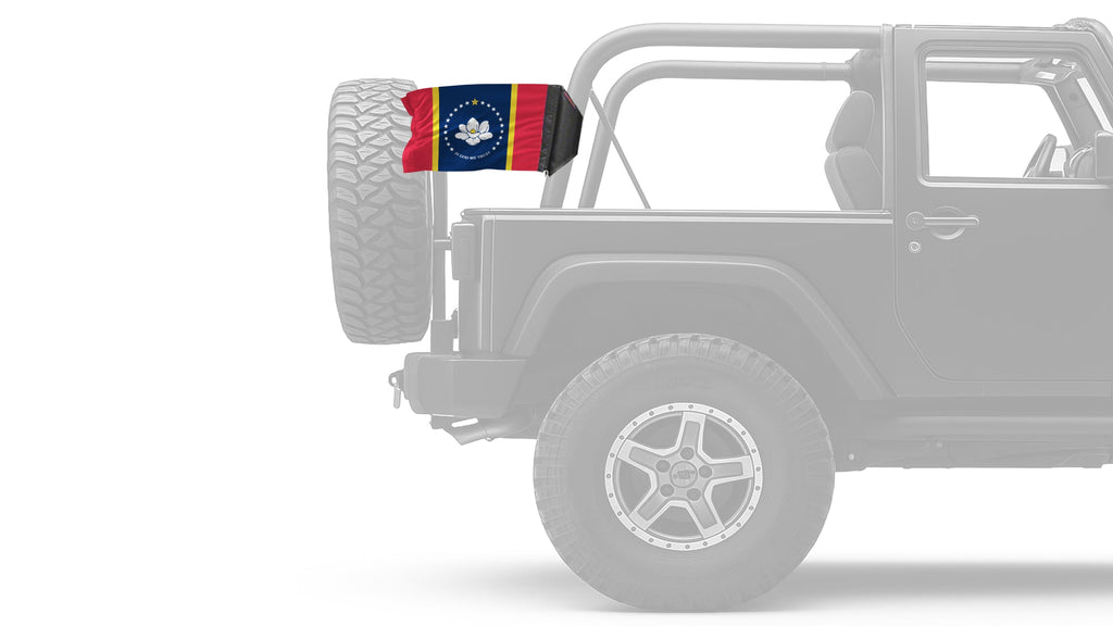 State Flag Mississippi Old Style 12"x18" Forever Wave Flag for Jeep Wrangler JKU 4-Door 2007-2018