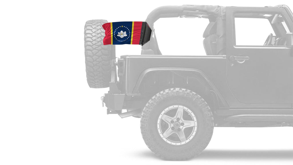 State Flag Mississippi Old Style 12"x18" Forever Wave Flag for Jeep Wrangler LJ 2003-2006