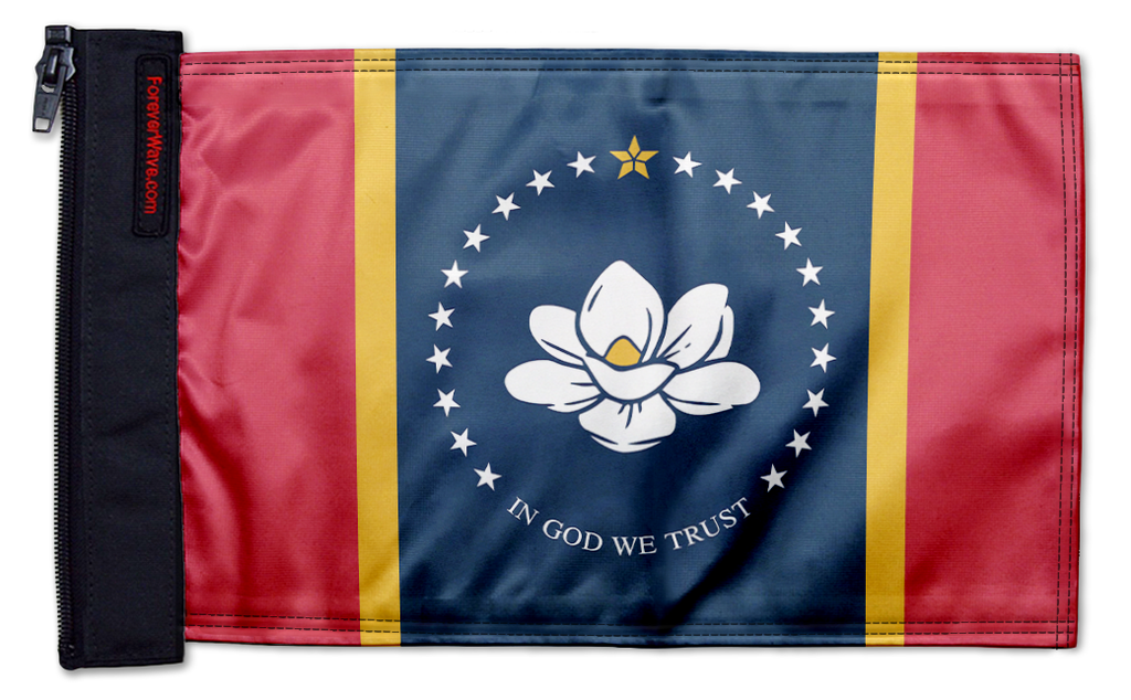 State Flag Mississippi 12"x18" Forever Wave Flag for Golf Carts