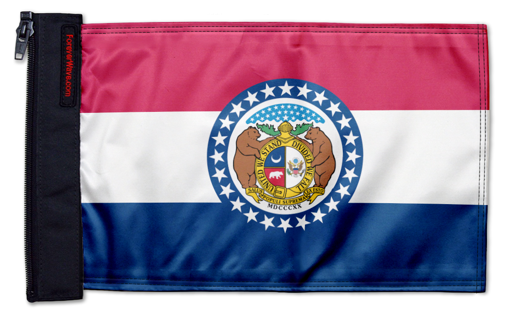 State Flag Missouri 12"x18" Forever Wave Flag for Jeep Wrangler CJ-7 and CJ-8 1976-1986