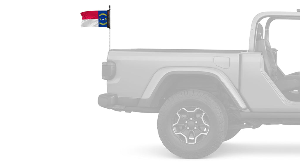 State Flag North Carolina 12"x18" Forever Wave Flag for Jeep Wrangler JK 2-Door 2007-2018